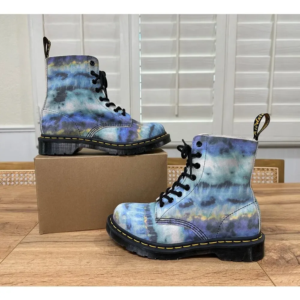Dr. Marten's Docs Women's 1460 Pascal Tie Dye Leather Lace Up Boots Size 7 NWOB